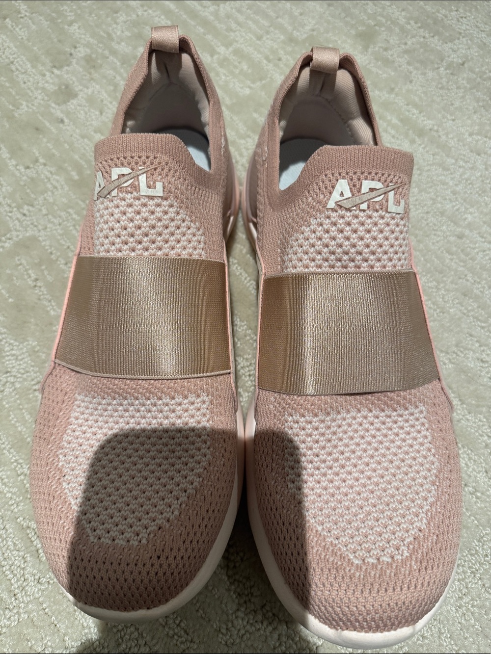 APL Slip-On Knit Athletic Sneakers in Blush Pink